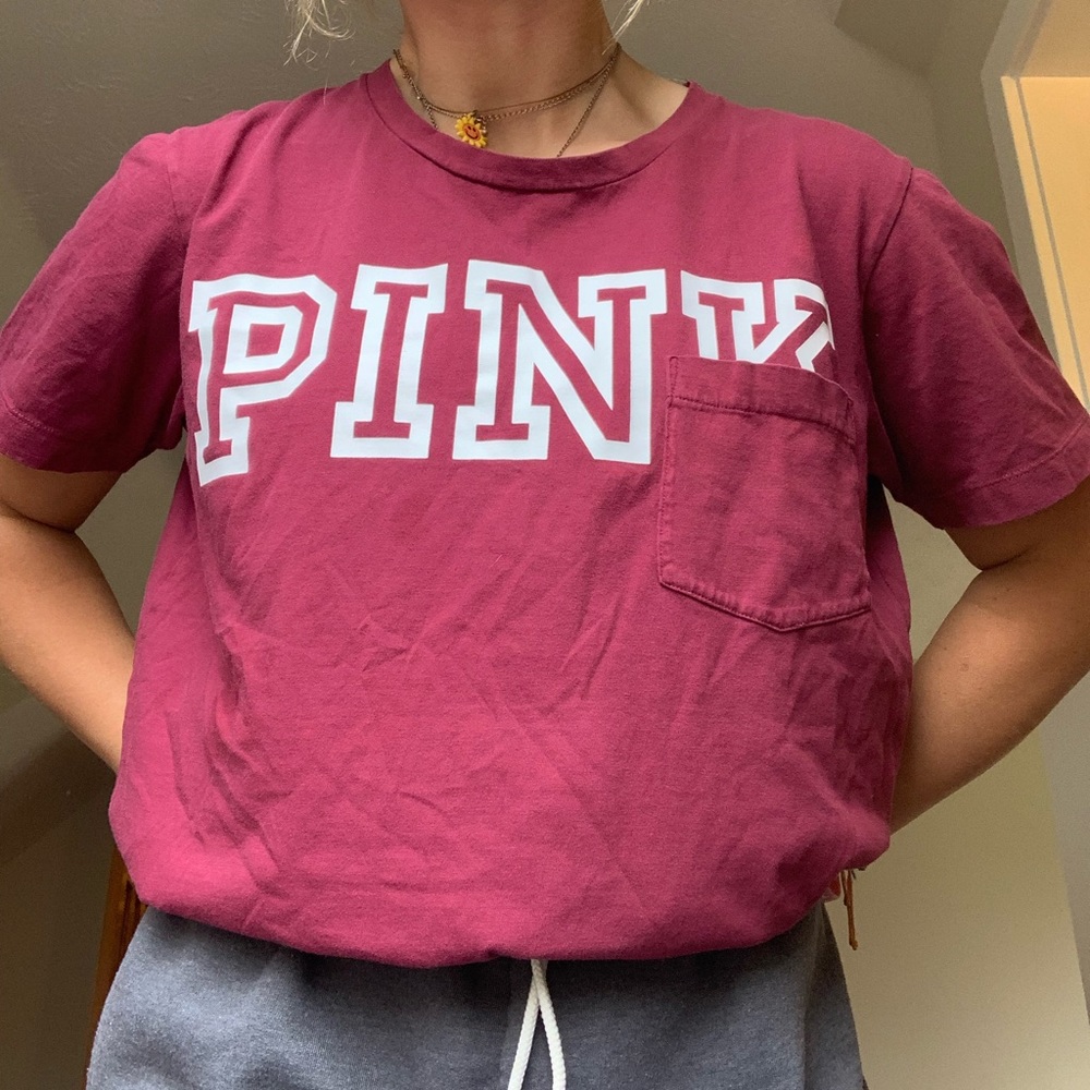 Pink maroon Tee